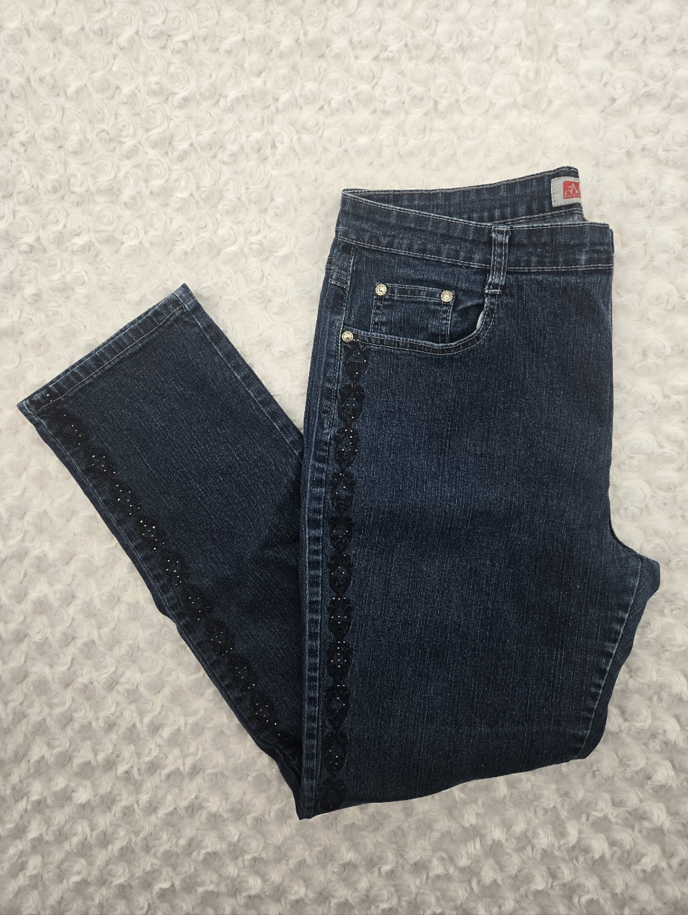 COS Fashion Y2K Vintage Jeans Embroidered Bling Size 14 (6893)